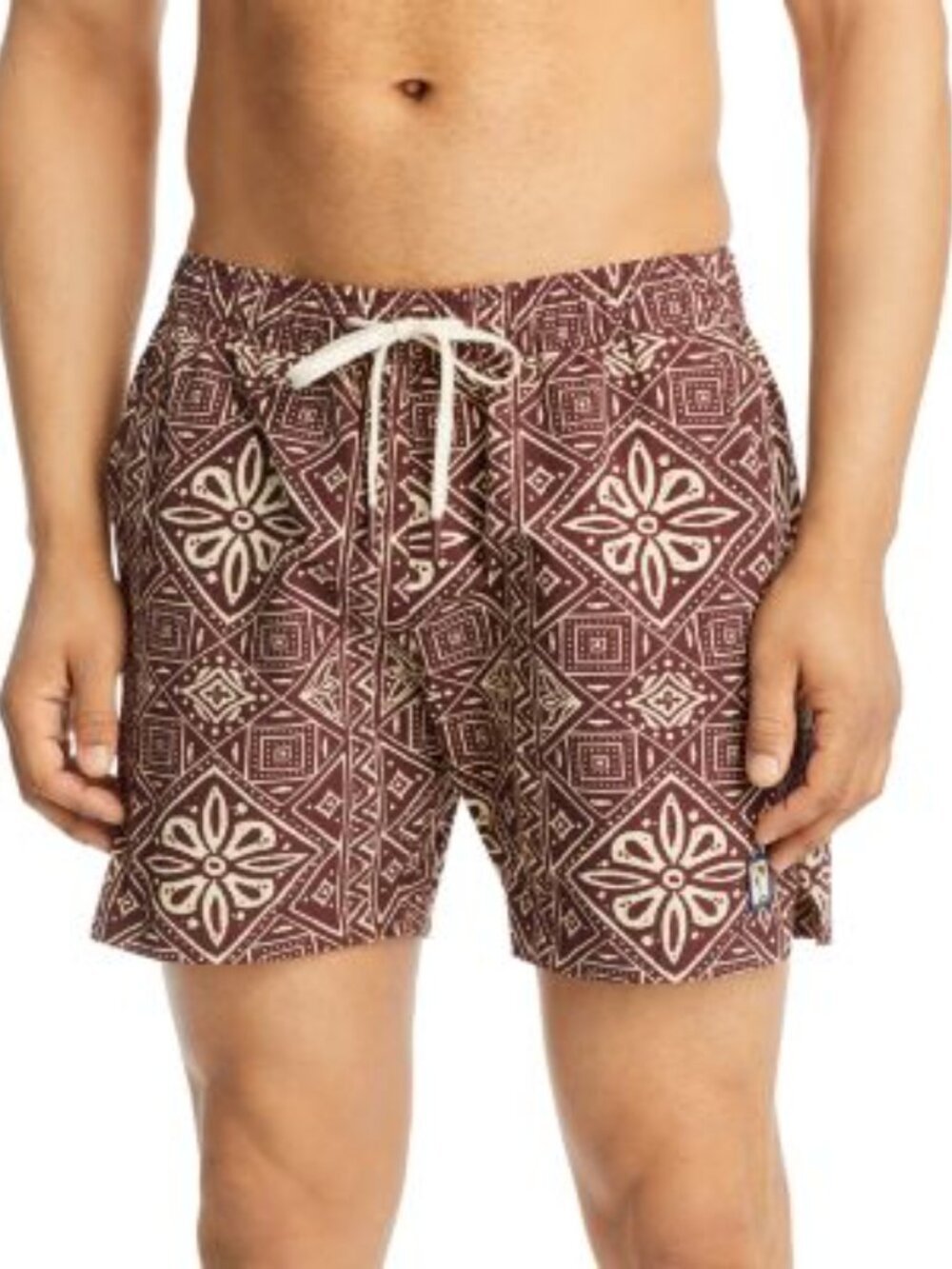 NWT Brown Block Archive Swim Trunk MARINE LAYER 2XL XXL